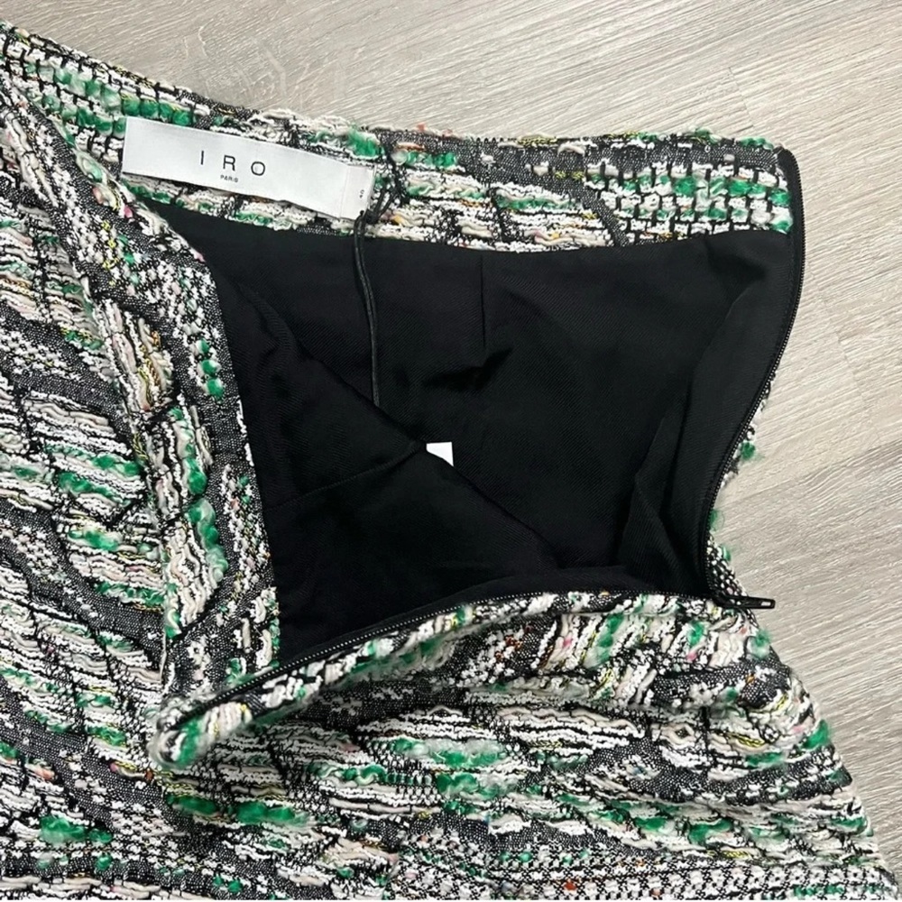 NWT Iro Alessa Flared Hem Mini Skirt High Waist Tweed Fit Flare Ruffle M - Picture 5 of 9